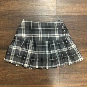 Vintage Compagnie Internationale Express Black & White Plaid Pleated Mini Skirt